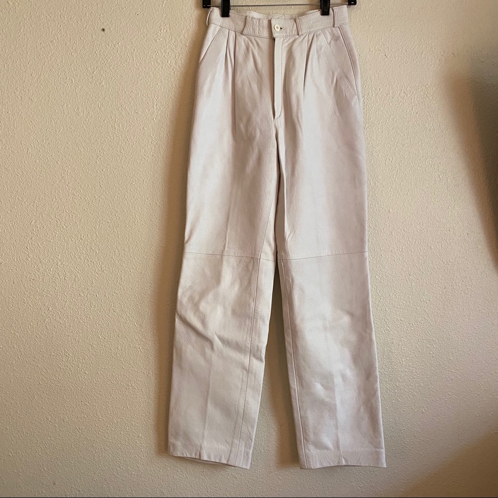 Vintage White Leather Pants